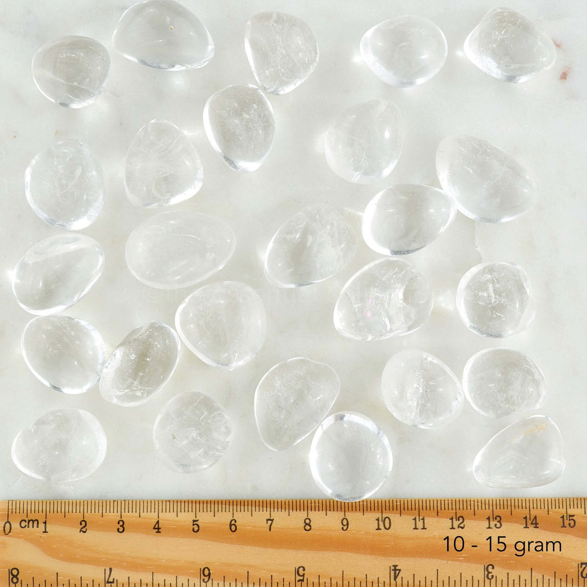 clear quartz tumbled crystals 10 to 15 gram size