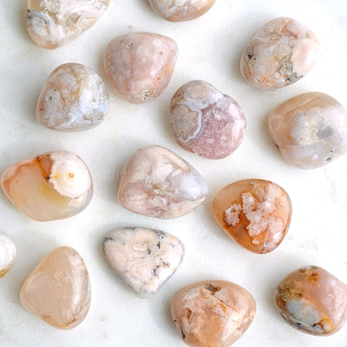 flower agate tumbled crystals