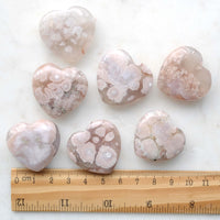 flower agate hearts with ruler