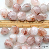 hematoid quartz tumbled crystals 16 to 30 gram size