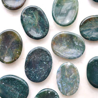 moss agate worry stones crystal carvings