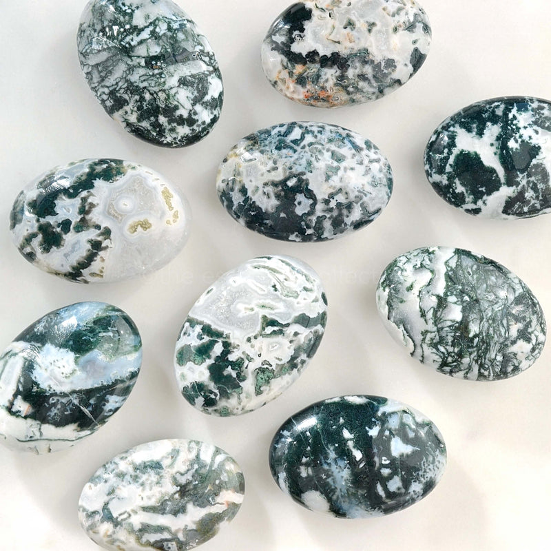 moss agate palm stones healing crystals