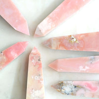 pink opal crystal obelisk towers