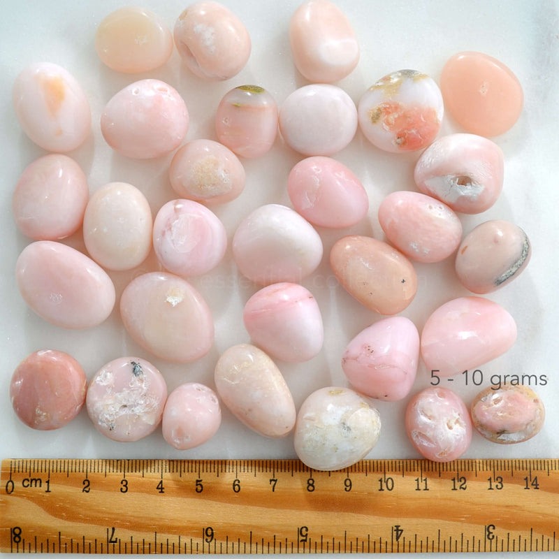 pink opal tumbles 5 to 10 gram size