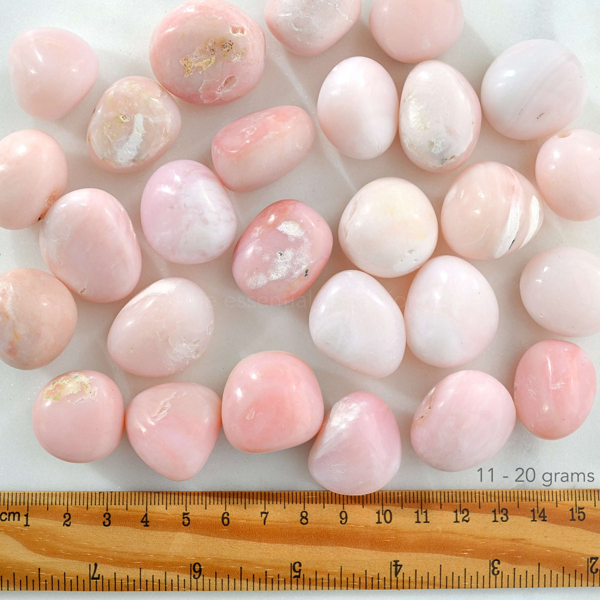 pink opal tumbled crystals 11 to 20 gram size