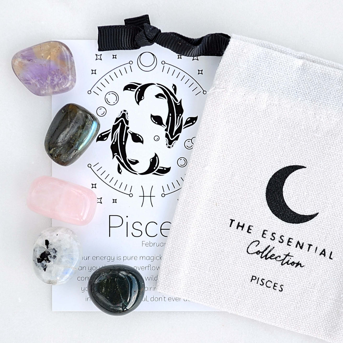 pisces zodiac crystal kit ametrine bloodstone labradorite moonstone rose quartz