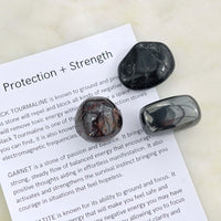 protection crystals black tourmaline hematite garnet