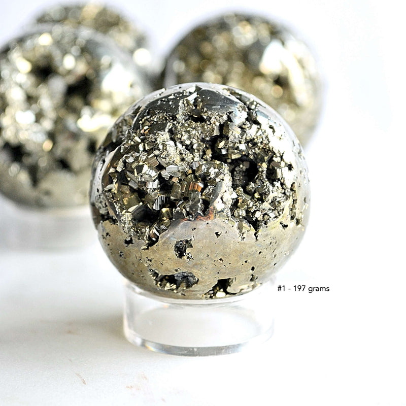 round pyrite crystal sphere