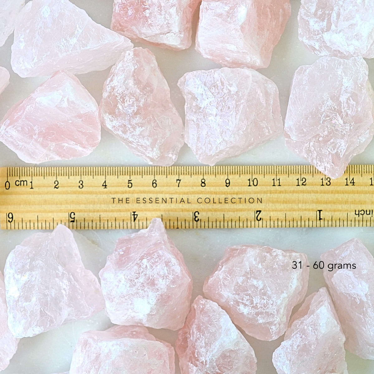 raw rose quartz crystals