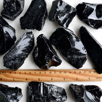 raw rough black obsidian