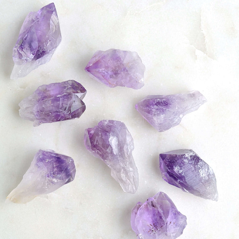 raw natural amethyst crystal points