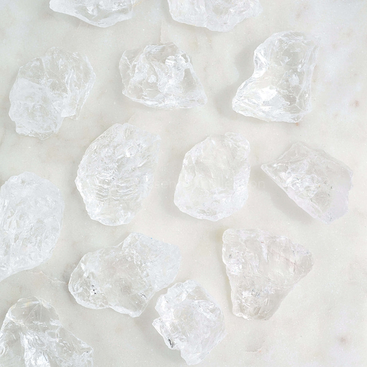 raw rough clear quartz crystals
