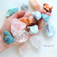 raw crystal confetti in hand