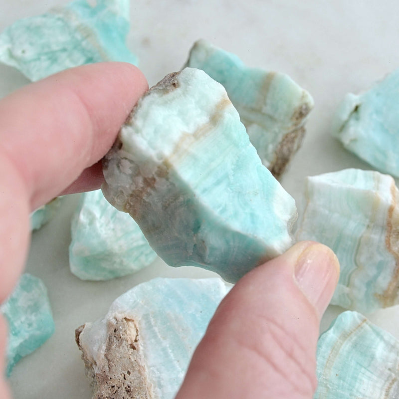 caribbean calcite raw rough crystals