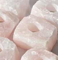 raw rose quartz crystal candle holders for tealights australia