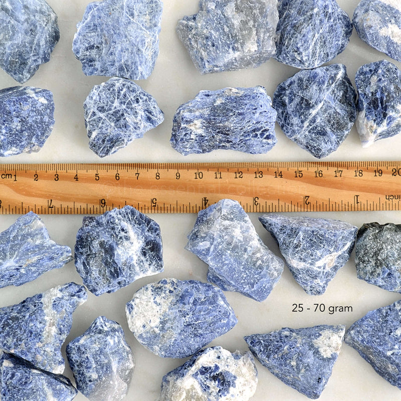 natural raw rough sodalite crystal chunks