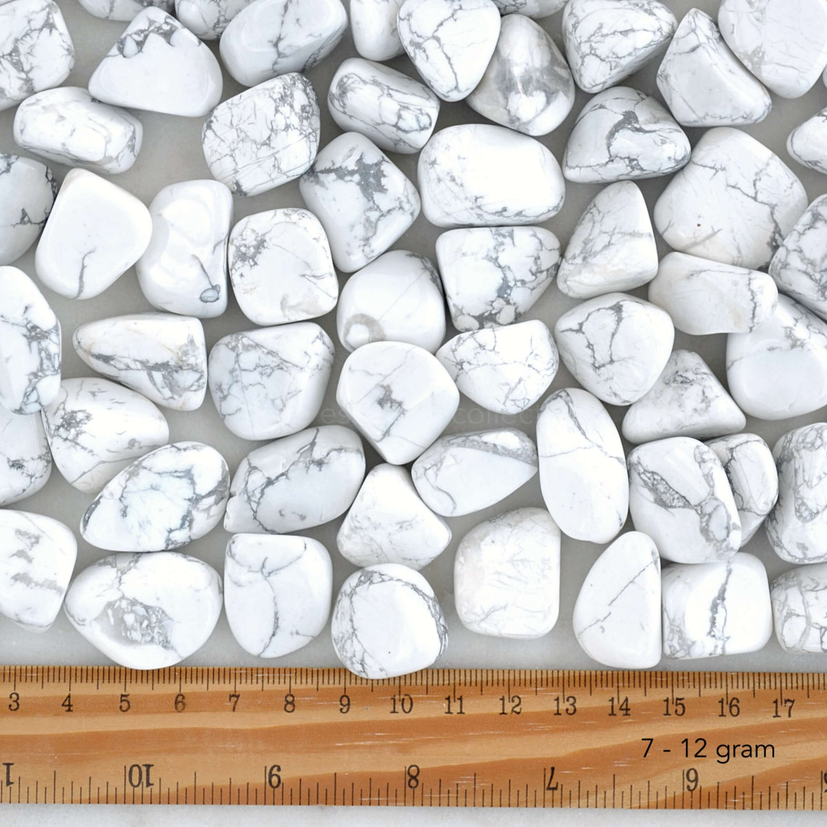 white howlite tumbled crystals 7 to 14 gram